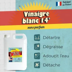 Vinaigre blanc ménager 14° Fabulous 5L
