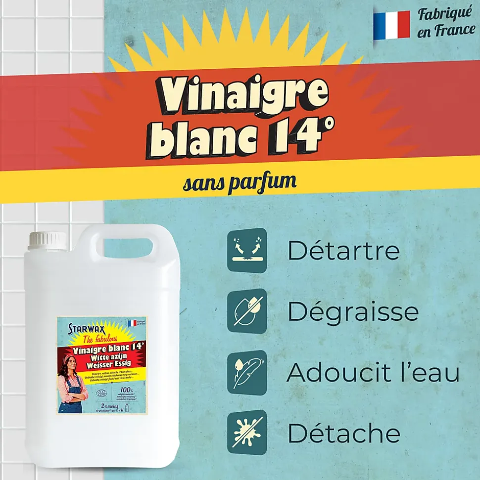Vinaigre blanc ménager 14° Fabulous 5L