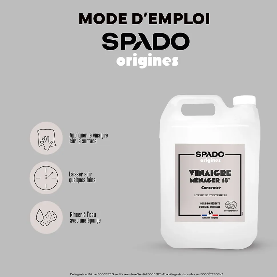 Vinaigre blanc ultra concentré 18° Spado Origines