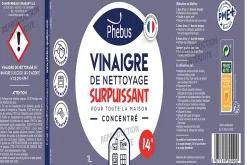 Vinaigre de nettoyage surpuissant concentré 14° Phebus 1L