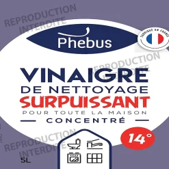 Vinaigre ménager surpuissant 14° Phebus 5L