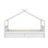 Vitalispa Lit cabane Blanc 90x200 cm avec 2 tiroirs