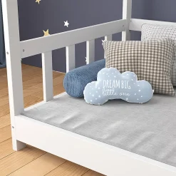 Vitalispa Lit cabane Blanc 80x160 cm avec protection anti-chute