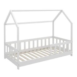 Vitalispa Lit cabane Blanc 80x160 cm avec protection anti-chute