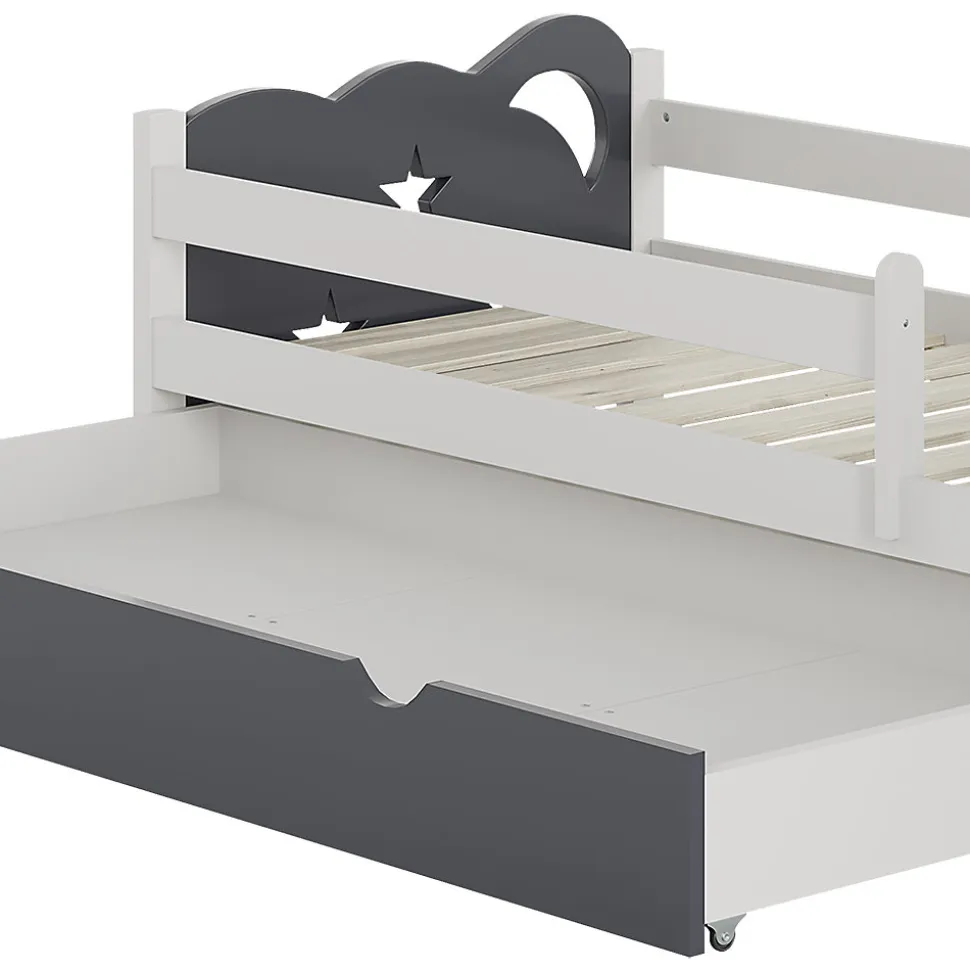 Vitalispa Lit pour enfant Gris 80x160 cm avec tiroir, sans matelas