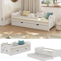 Vitalispa Lit pour enfant Blanc 80x160 cm avec tiroir, sans matelas