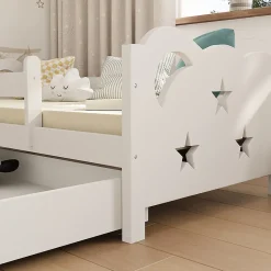 Vitalispa Lit pour enfant Blanc 80x160 cm avec tiroir, sans matelas