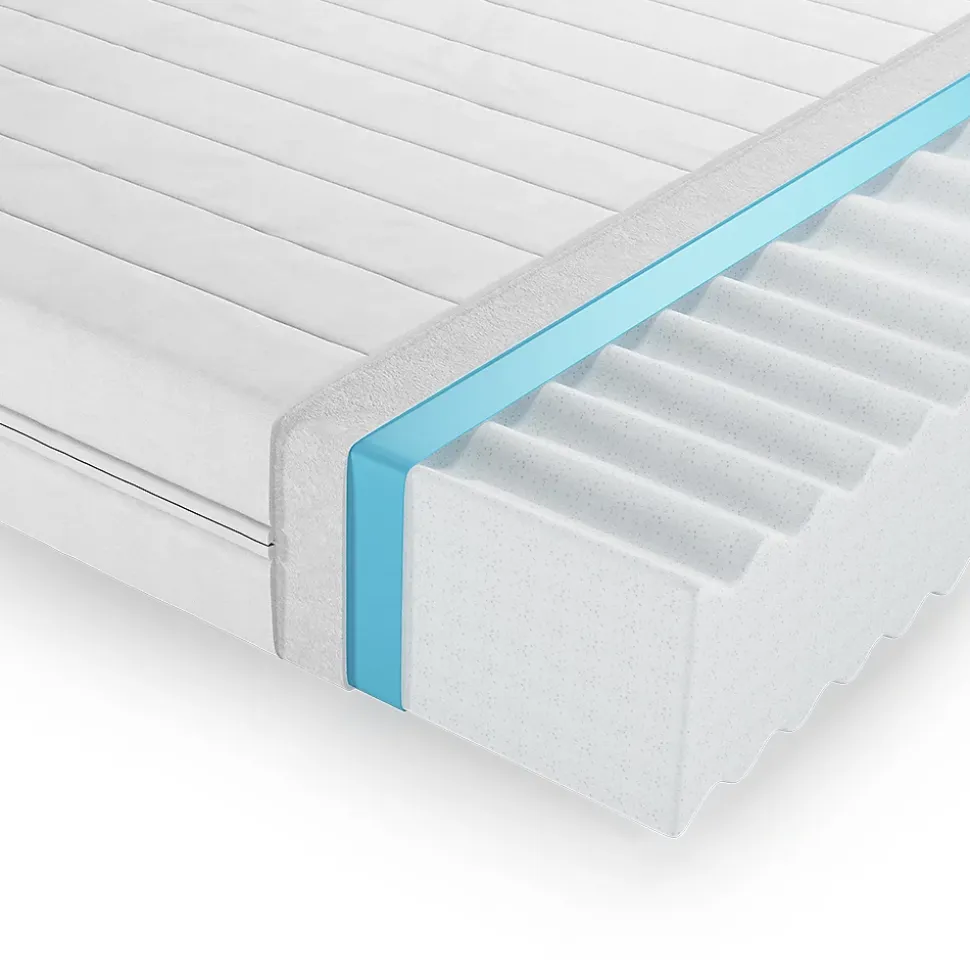Vitalispa Matelas en mousse froide Blanc 100x200cm H3 degré de dureté, 7 zones